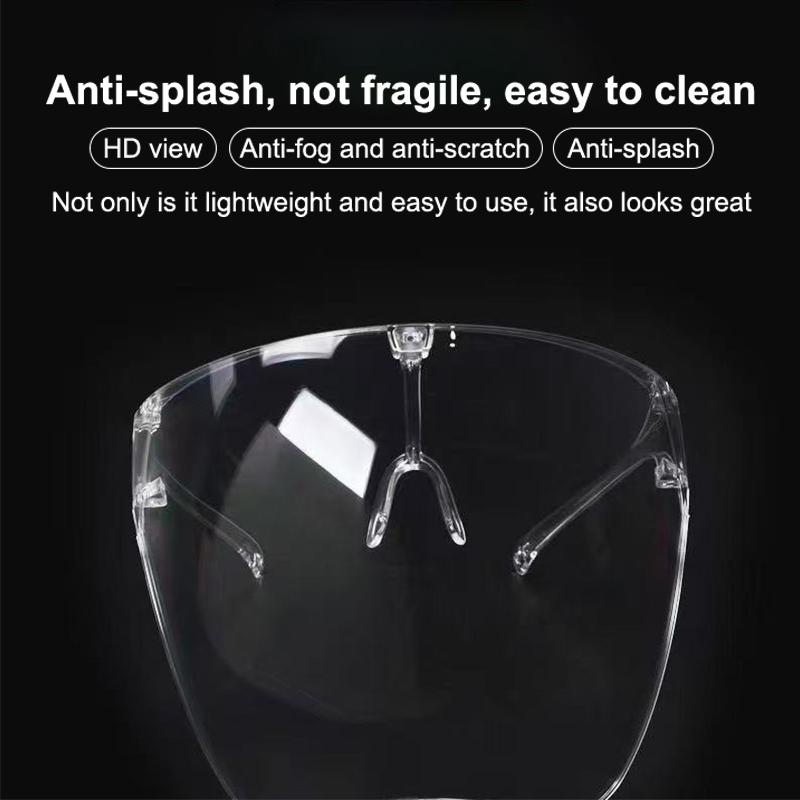 Transparent Anti-Fog Anti-Splash Protective Mask Full Face Covered Safety Sunglasses Protective Faceshield Glasses Sunglasses