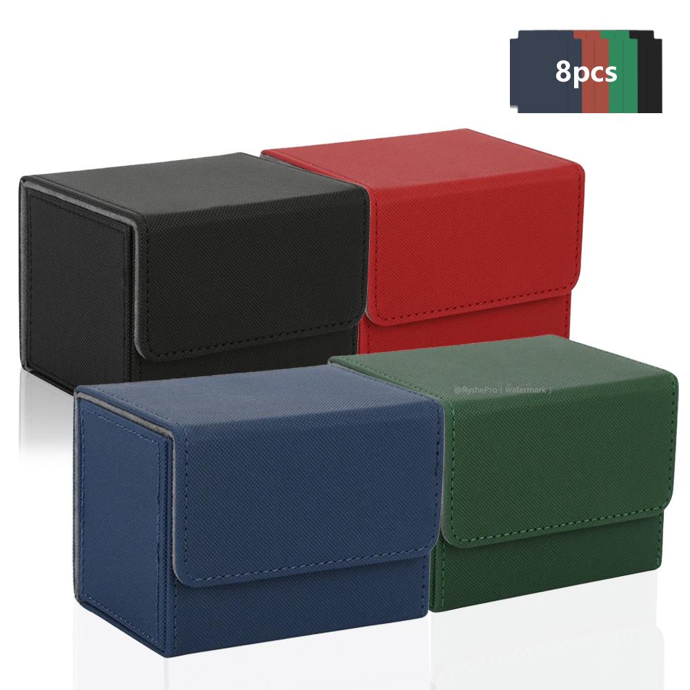 100+ Trading Card Deck Box PU Leather Gathering Card Toy W/ Magnetic Closure Game Cards Storage Game Card Case Protector