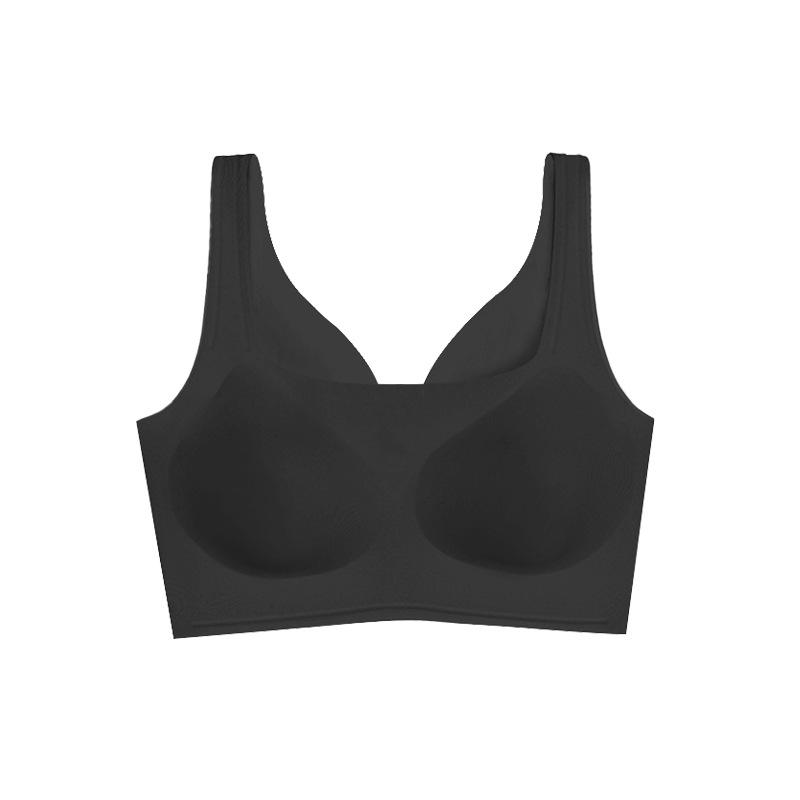 

Traceless wear on both sides, soft support, generous collar, casual small deep V low neck, double jelly strip breathable bra m( 45-65kg ) чёрный