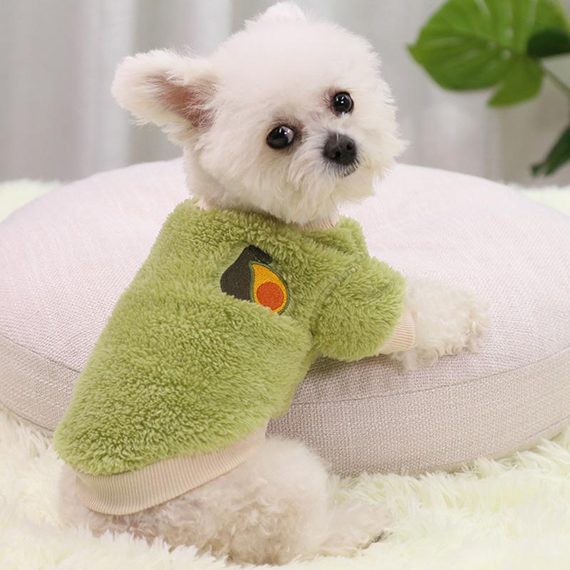 Cute Fruit Print Winter Warm Pullover Soft Fleece Pet Clothes  Soft Fleece Cat Dogs Clothing Pet Puppy Winter Vest Costume