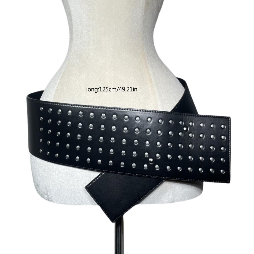 Oversized Waistband Waist Chain Punk Wide Chain Grunge Belt for Women Proms Club Party for Jeans Dresses Studded