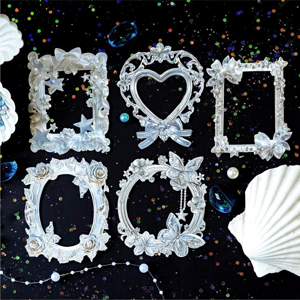 Momo Crystal Flower Border Collage Card: Retro European Journal Decoration Material