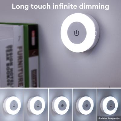 Tragbare LED Touch Sensor Nachtlichter 3 Modi Magnetfuß Wandlampe USB Aufgeladen Rund Dimmbares Nachtlicht Raumdeko