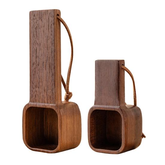 Wooden Coffee Spoons Walnut Wood Hanging Rope Coffee Measuring Scoop Ground Beans Square Tea