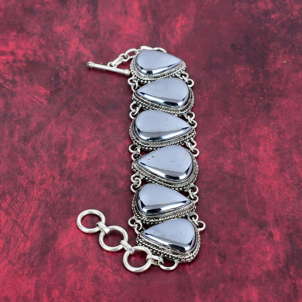 Shungite Gemstone 925 Solid Sterling Sliver Jewelry Bracelet, Wonderful Handmade Jewelry, Natural Bracelet For Women