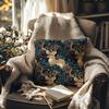 Vintage Floral Deer Pillow Covers, Cottagecore Room Home Decor, Art Nouveau Botanical Forest Deer Decorative Pillow Covers for Home Bedroom Living