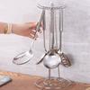 6 Hooks Spoon Hanging Rack Rotatable Spatula Storage Rack Stainless Steel Pot Shovel Rack Utensils
