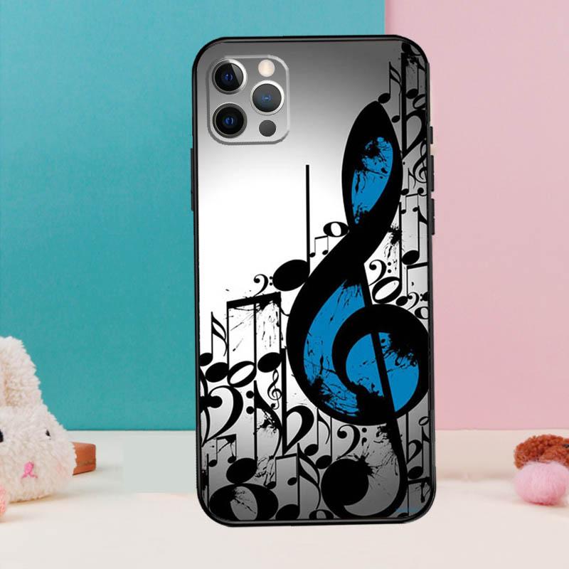 Musiknot Symbol Piano Telefonfodral För iPhone 17 Air 16 15 14 12 11 13 Pro Max 12 13 mini 15 16 Plus 16e Fodral Coque