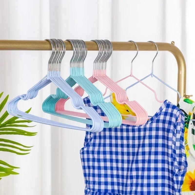 Children's style 30cm Non-slip Rubber Coated Hanger PVC Coated Metal Infant Hanger Dormitory Home Clothes Hanger Organization