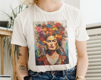 Frida Kahlo Art T-Shirt: Painter Portrait Unisex Tee