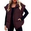 Women's Casual Winter Vest Stand Collar Sleeveless Puffy Jackets Coat With Pockets  Winter