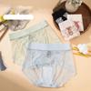 Chinese Style Lace Mesh Panties Ink Wash Painting Lace Flower Underwear  Ladies
