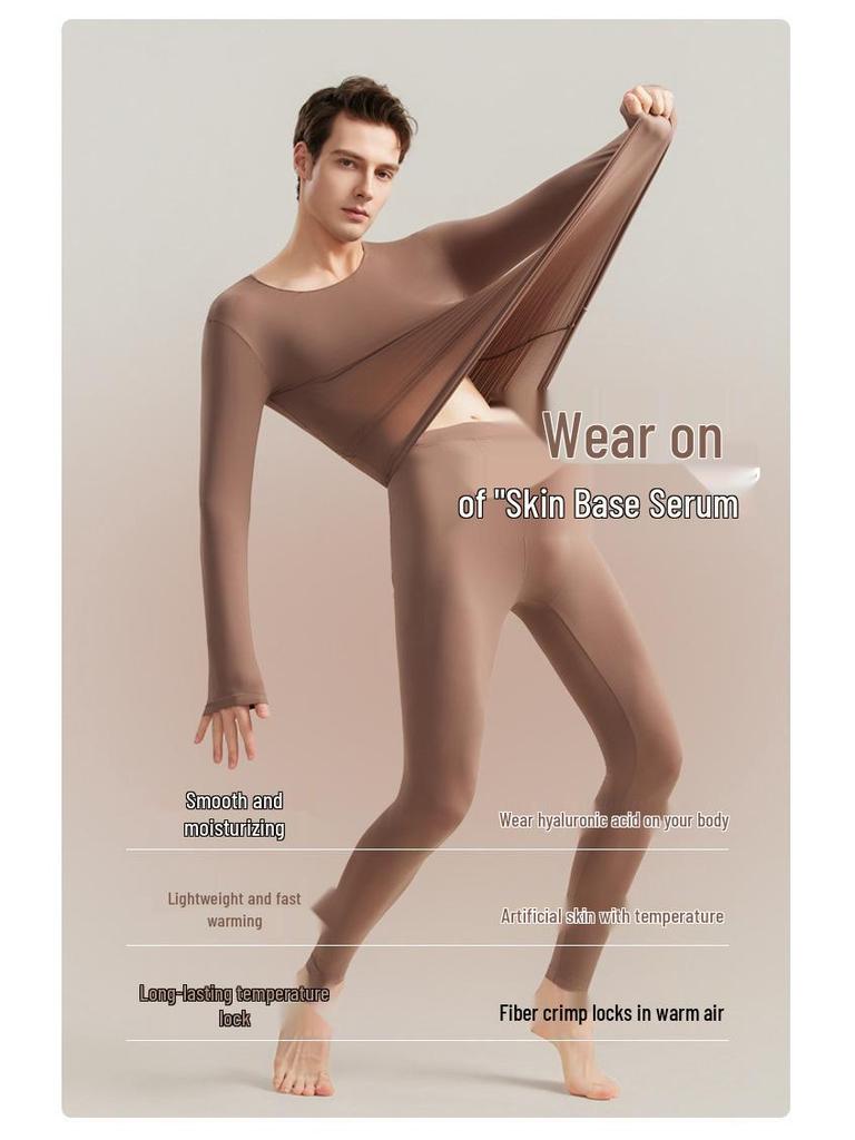 Herren Ultradünnes Warmes Unterwäsche-Set mit Hyaluronsäure Basisschicht für Herbst/Winter