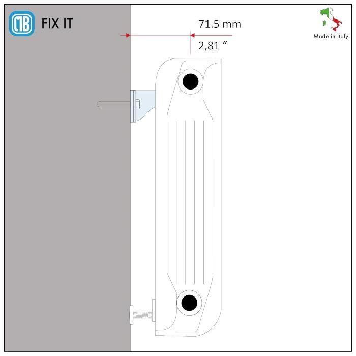 Supports muraux pour radiateurs en aluminium MB - Capacité max 100 kg - Blanc