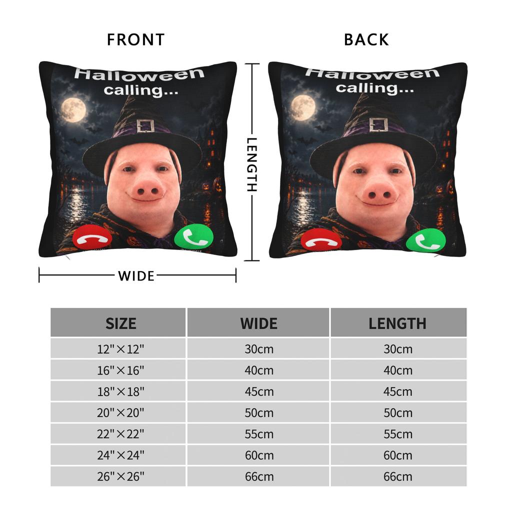 John Pork Halloween Brainrot Meme Pillowcases Kawaii Pillow Case For Sofa Car Home Decor Soft Pillow Cover