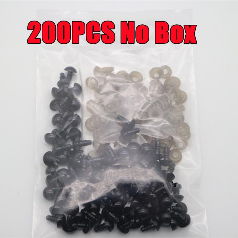 Newest 200PCS 6-12mm Eyeball Doll Accessories Black Plush Safety Eyes Amigurumi For Toys 6mm 8mm 12mm DIY Funny Toy Eyes Animal