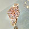 Anello Floreale da Donna Carino con Pietra di Zircone Colore Oro Fascino da Fidanzamento Gioielli da Matrimonio per Donne