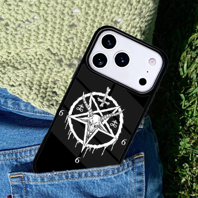 Pentagram 666 Demonic Mobile Phone Case Compatible with IPhone 17 16 15 14 13 12 11Pro Max 17 Air Cover
