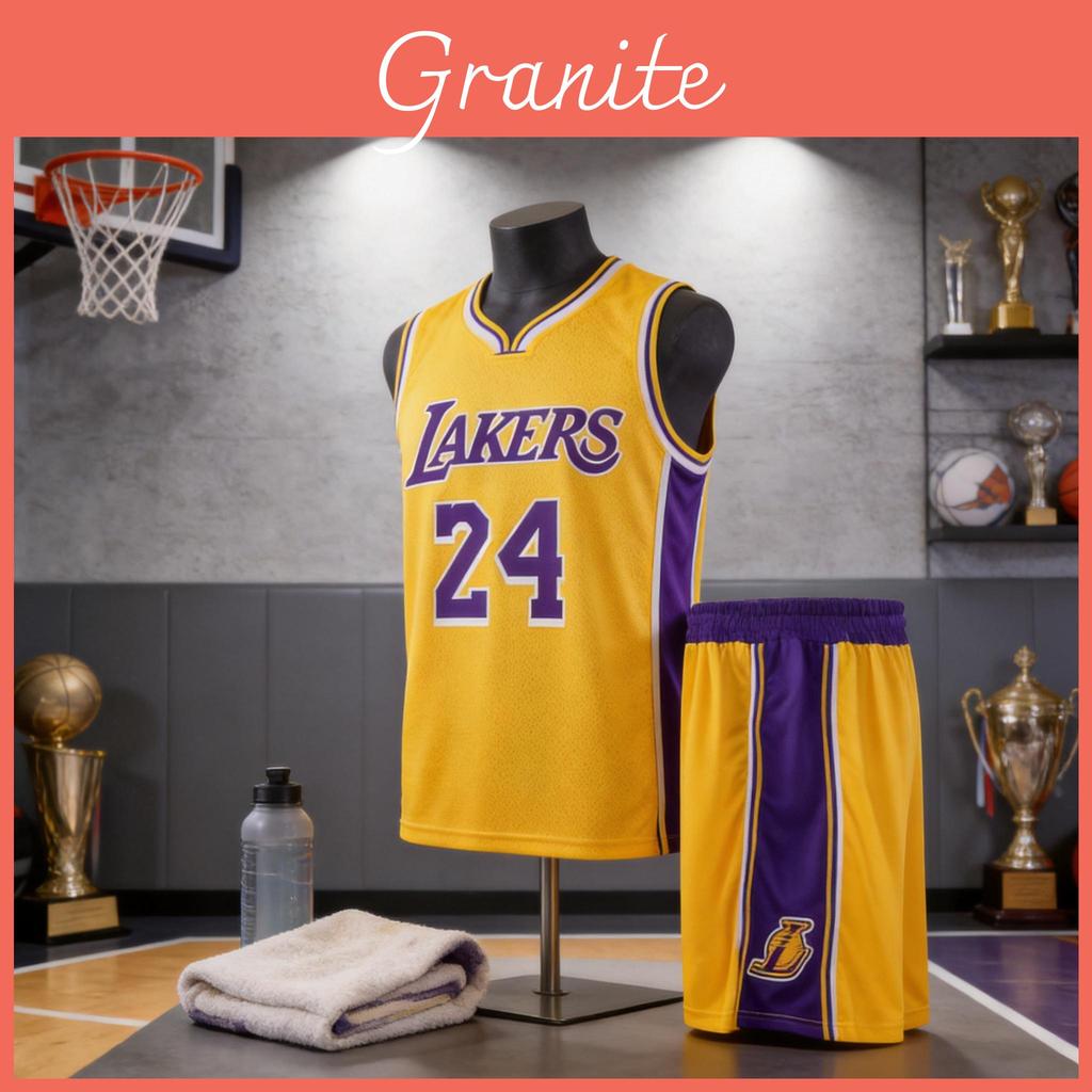 Kobe Bryant Basketball Jersey Set With Polyester Fabric For Adult Training And Team Sports