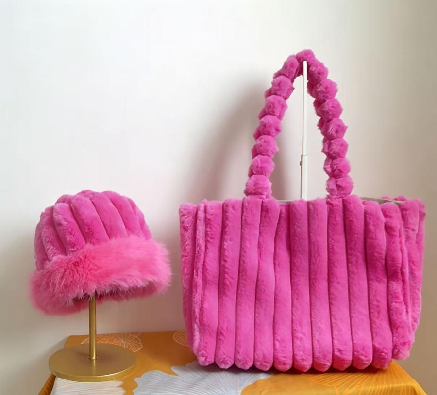Sugar gourd big bag plush autumn and winter new cute shoulder tote fashionable large-capacity bag handbag