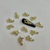 Gold & Silver Alloy 3D Rhinestone Star Nail Art Pendants