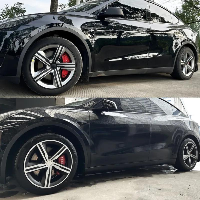 YIKUN 4PCS 19 Inch Wheel Cover for Tesla Model Y Juniper 2025 Performance Full Rims Car Accessories Crossflow Wheels Hubcap caps