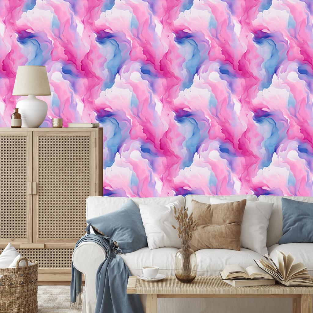 Wallpaper Pink and Purple Ink Powder Pink, Purple Background 50x1000