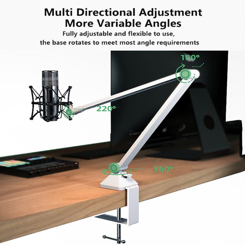 Statie Microfon Ajustabila Brat Foarfeca Suspensie Stativ pentru Microfon cu Fir/Wireless Microfon Condensator USB Inregistrare Radio