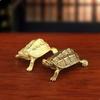 Retro Brass Tortoise Ornament Statue Metal Animal Sculpture Home Office Decoration Ornament Tea Pet Crafts