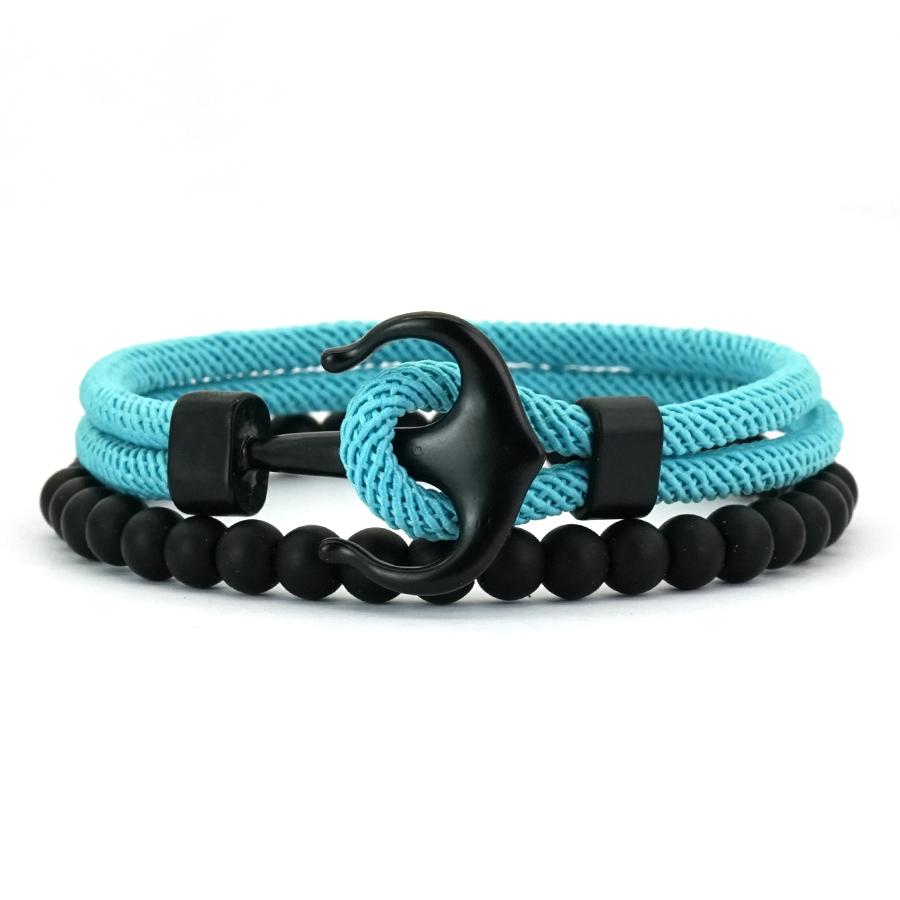 

Noter Fashion 2Pcs Men Bracelet Set Premium Selected 4mm Cord Soft On Skin Colorfast 6 Colors Options Perfect Gift For Him Joias 20.5(8inch) світло-синій колір