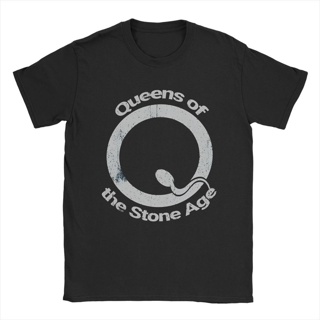 Men T-Shirt Queens Of The Stone Age Casual Cotton Tee Shirt Short Sleeve T Shirts Round Neck Clothes Summer
