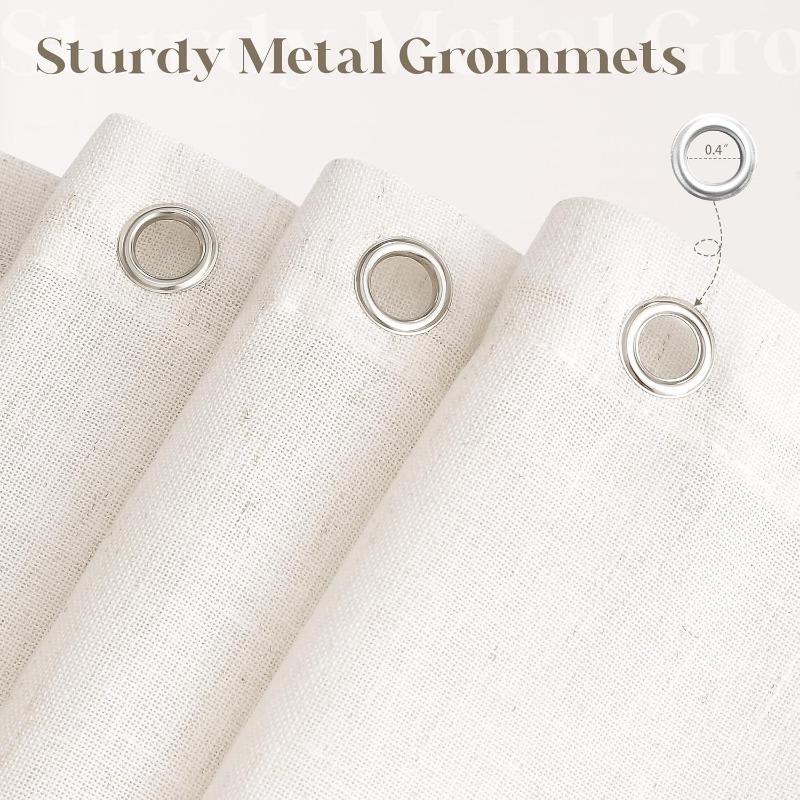 Natural Cream Linen Shower Curtain Country Boho Farmhouse Bathroom Decor Beige Shower Curtains for Bathroom Neutral Cloth