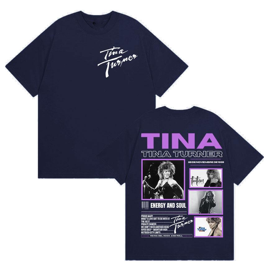 2025 New Tina Turner Tour 2025 Graphic T Shirt Men Women Vintage High Quality Fashion T-shirts Hip-hop Clothing Oversized