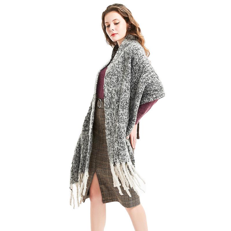 Autumn and winter circle sand thick tassel flower matching scarf shawl thick braid thickened Tonglu scarf