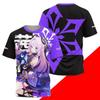 Spiel Genshin Impact Alle Rollen Cosplay T-Shirt 3D Raiden Shogun Druck Anime T-Shirts Sommer Herren Damen Harajuku Lässig Street Y2k Oberteile
