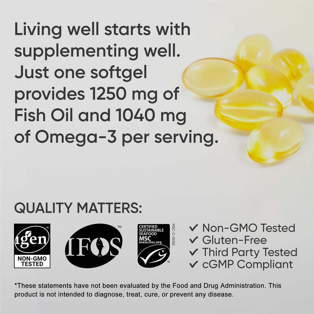 Pslalae - Omega-3 Fish Oil Capsules - Heart, Brain, and Joint Health