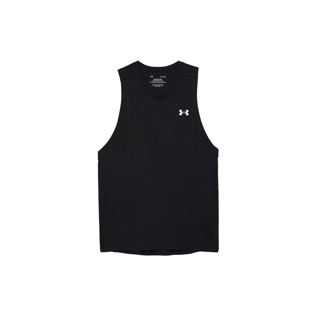 Under Armour Tech Solid Crew Neck Sleeveless Training Vest Men Tops Black 1382795-001