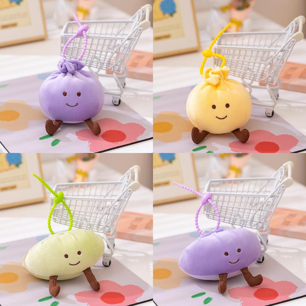 Portachiavi Peluche Serie Baozi, Carino Raviolo con Imbottitura in Cotone PP per Bambini e Adulti