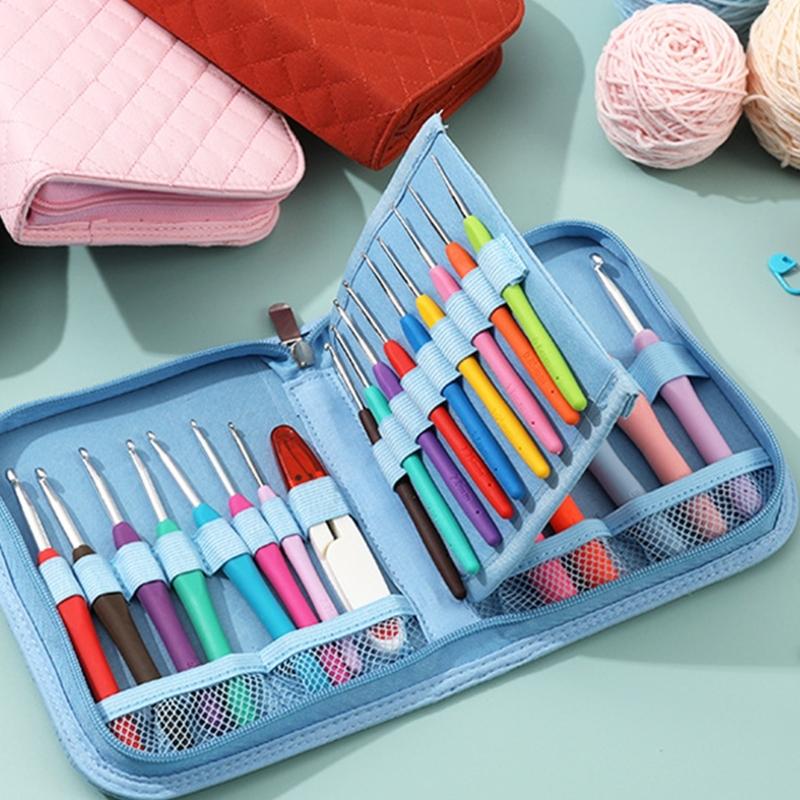 Crochet Hook Case Empty Crochet Needle Organiser Storage Bag for Crochet Hook Knitting Sewing Supply Crochet Accessories