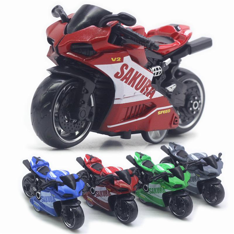 1/32 skala V2 SAKURA GESCHWINDIGKEIT Simulation Motorrad Modell Ornament Legierung Pull Back Spielzeug Auto
