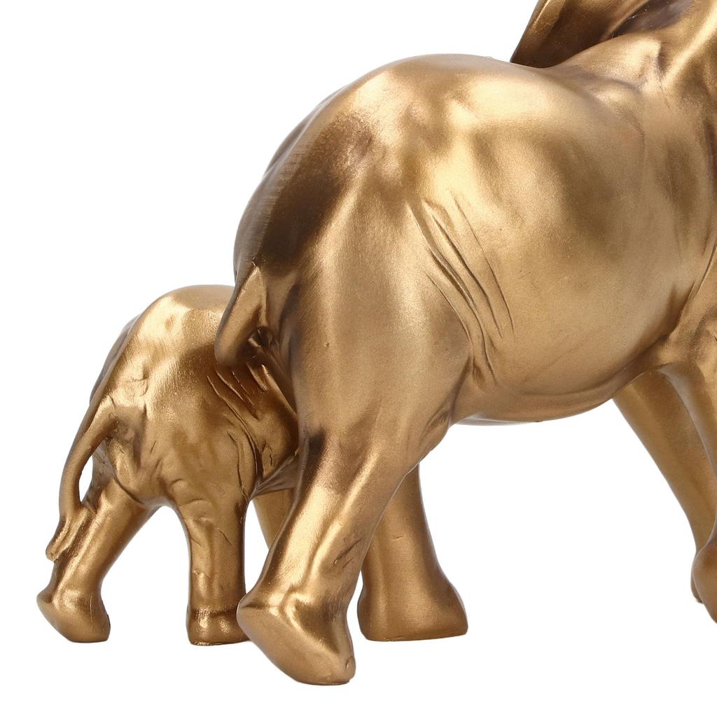 Elephant Mother Baby Figurines Antique Finish Fine Craftsmanship Elephant Statue Decoration Gift for Office Home