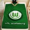 1 szt. Koc flanelowy z nadrukiem VfL Wolfsburg, Wysokiej jakości, Wygodny na wszystkie pory roku, Wystrój domu, Ciepło i komfort, Idealny na prezenty świąteczne101