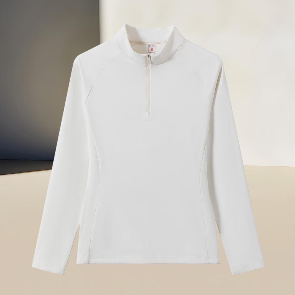 Women's Quick Dry Stand Collar Pullover - Long Sleeve Running & Yoga Top for Autumn