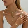 Luxurious Rhinestone Bridal Jewelry Set: Necklace & Earrings for Weddings and Events Ring  Necklace