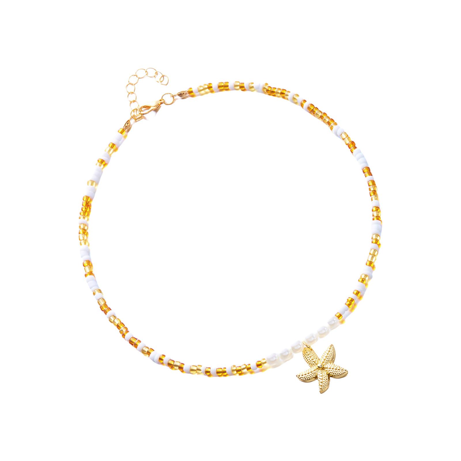 

Богемское ожерелье с подвеской в виде морской звезды, жемчугом и бусинами, регулируемой длины, портативные украшения для пляжного отдыха и вечеринок 2