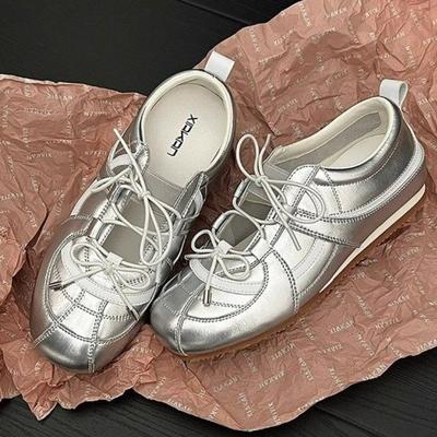 Silver Mary Jane Shoes, Lazy Single Shoes, Soft Soles Are Not Tired, New Inner Height Increase Cm Ballet Training Shoes for Women