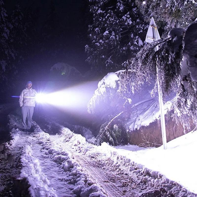 Flashlight 3 1800mah Led Portable Lighting Modes Power Display Emergency Lantern Outdoor Camping Usb Rechargeable Torch