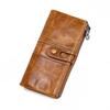Woman/Men Long Wallet Genuine Leather RFID Anti-fraud Multi Functional Card Holder Coin Purse Vintage Male Zipper Money Bag Clutch