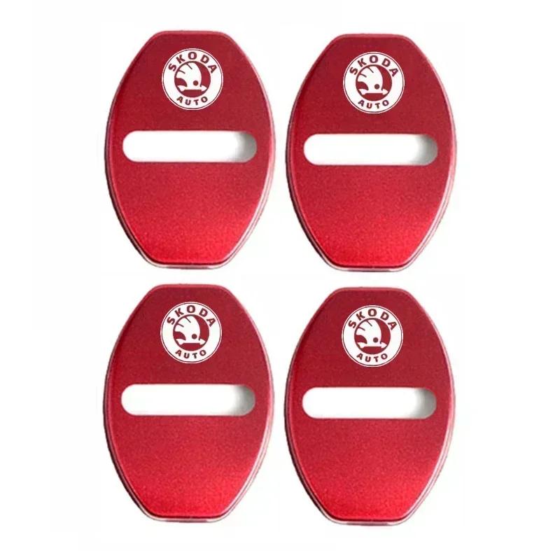 2025 New Car Styling Door Lock Decoration Protection Cover Emblem Case for Skoda Fabia Octavia Kodiaq Superb Karoq Fabia Auto Ac