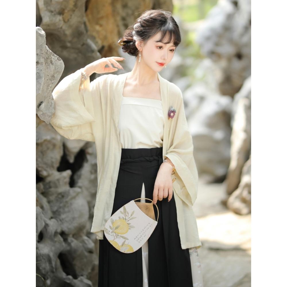 Dámský oblek, halenka a podvazková sukně Hanfu ve stylu čínské dynastie Song pro každodenní dojíždění